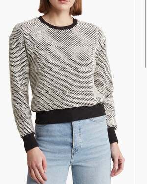 Marine Layer Bird's Eye Cotton Blend Crewneck Sweater Size XL